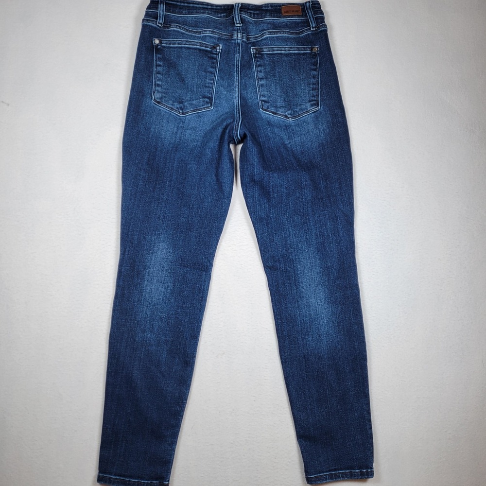 Judy Blue Women's Slim Fit Distressed Dark Blue Denim Jeans Size 11/30 - Picture 9 of 10